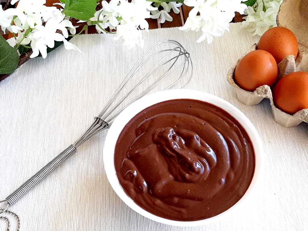 crema pasticcera al cacao, solo albumi e senza lattosio